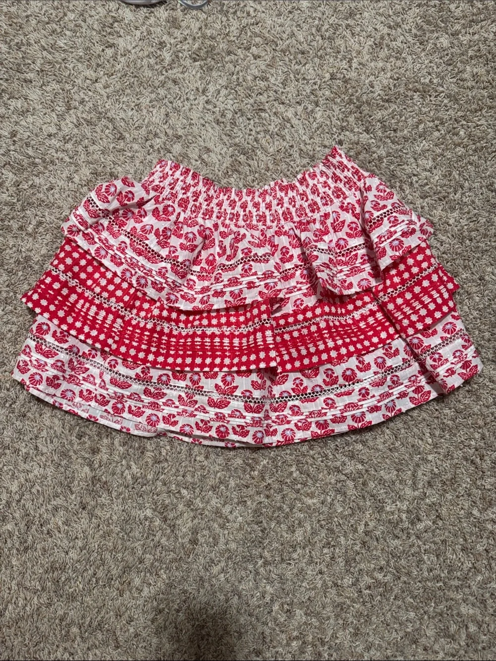 Roller Rabbit Red and White Mini Skirt